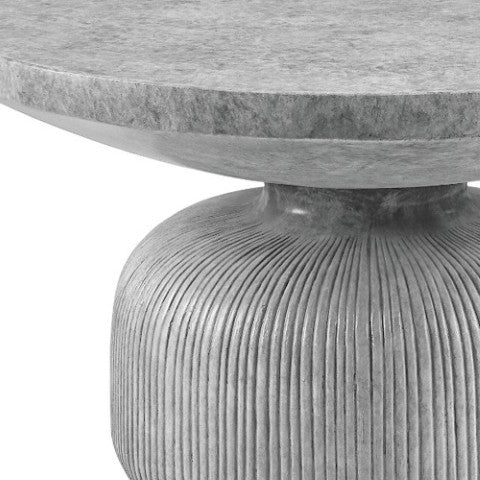 Homeroots 30" Gray Cement Round Pedestal Coffee Table - Stylish, Sturdy Design For A Chic Living Room Accent   572273