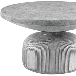 Homeroots 30" Gray Cement Round Pedestal Coffee Table - Stylish, Sturdy Design For A Chic Living Room Accent   572273