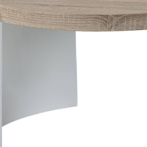 HomeRoots 33" Oak and White Round Partial Frame Coffee Table - Modern, Durable, Versatile Design for Any Room 572278