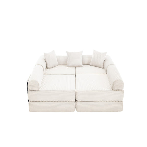 English Elm United We Win Convertible Sofa Bed – Soft Corduroy, Memory Foam Comfort For Dorms & Guest Rooms W1568S00254-GIGA