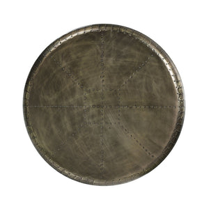 HomeRoots 39" Bronze Aluminum Round Coffee Table with Shelf – Vintage Chic Design for Stylish Living Spaces 572280