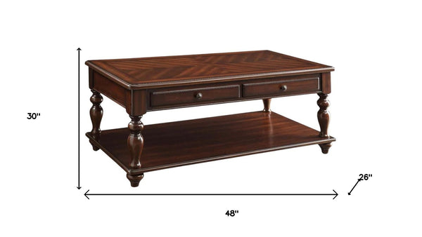 HomeRoots 48" Brown Wood Lift-Top Coffee Table with Storage Shelf - Stylish, Versatile, and Durable Design! 572282