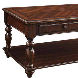 HomeRoots 48" Brown Wood Lift-Top Coffee Table with Storage Shelf - Stylish, Versatile, and Durable Design! 572282