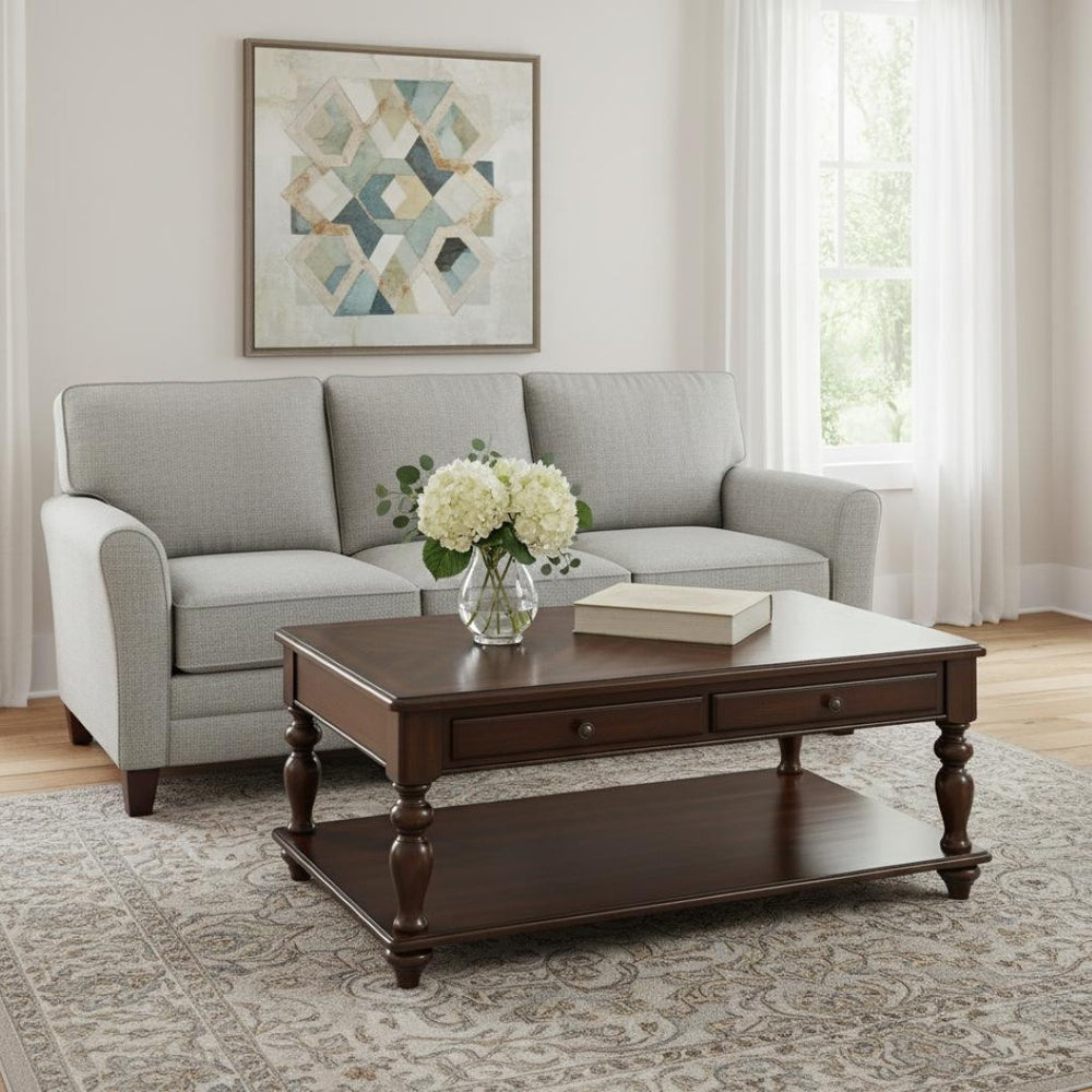 HomeRoots 48" Brown Wood Lift-Top Coffee Table with Storage Shelf - Stylish, Versatile, and Durable Design! 572282