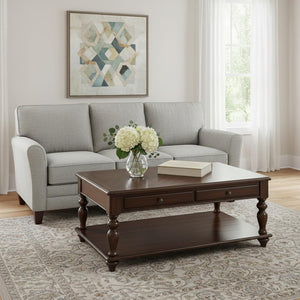 HomeRoots 48" Brown Wood Lift-Top Coffee Table with Storage Shelf - Stylish, Versatile, and Durable Design! 572282
