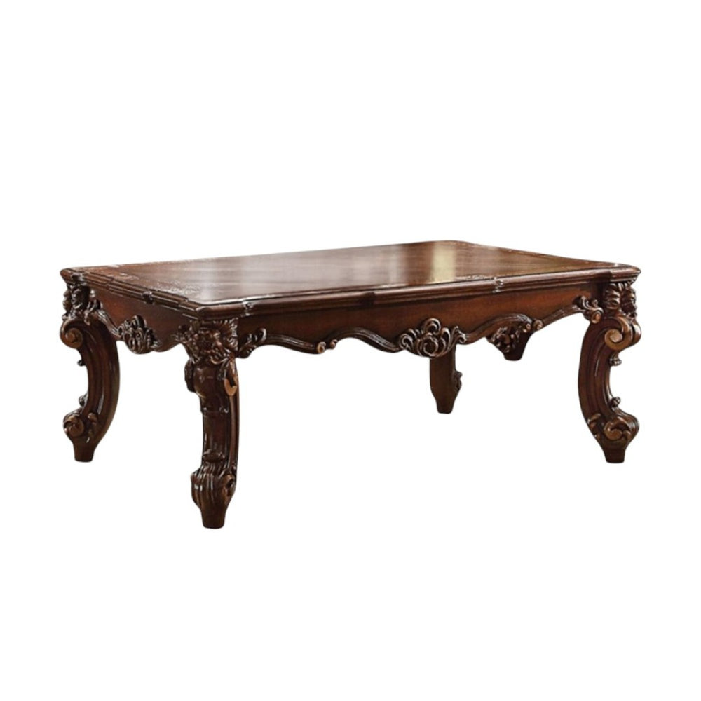 HomeRoots 53" Dark Brown Wood Coffee Table - Elegant, Versatile Centerpiece for Living Rooms & Offices 572283