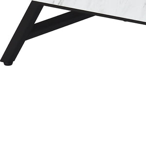 HomeRoots 48" Modern Lift-Top Coffee Table in White and Black with Hidden Storage & Drawer for Small Spaces 572285