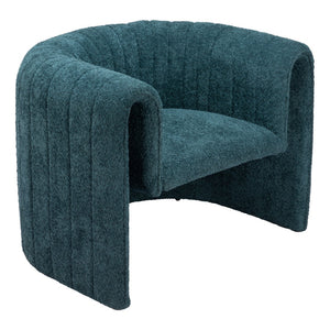 Homeroots 37" Aquamarine Sherpa Arm Chair With Tufted Cushions - Stylish Comfort For Any Modern Living Space   572292
