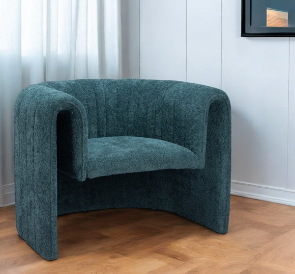 HomeRoots 37" Aquamarine Sherpa Tufted Arm Chair - Cozy Accent Seating for Living Rooms, Offices & More! 572292