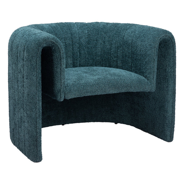 Homeroots 37" Aquamarine Sherpa Arm Chair With Tufted Cushions - Stylish Comfort For Any Modern Living Space   572292