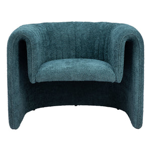 Homeroots 37" Aquamarine Sherpa Arm Chair With Tufted Cushions - Stylish Comfort For Any Modern Living Space   572292