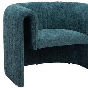 Homeroots 37" Aquamarine Sherpa Arm Chair With Tufted Cushions - Stylish Comfort For Any Modern Living Space   572292