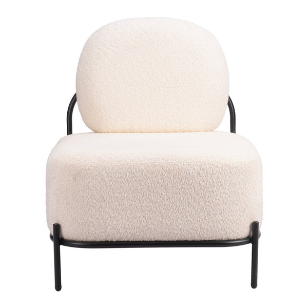 Homeroots 27" Chic White And Black Sherpa Upholstered Side Chair - Stylish Comfort For Any Modern Space   572293