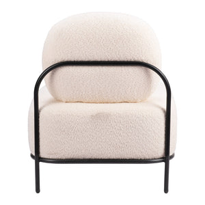 Homeroots 27" Chic White And Black Sherpa Upholstered Side Chair - Stylish Comfort For Any Modern Space   572293