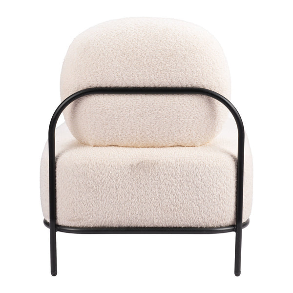 Homeroots 27" Chic White And Black Sherpa Upholstered Side Chair - Stylish Comfort For Any Modern Space   572293