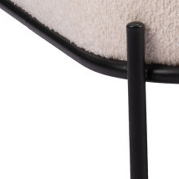 Homeroots 27" Chic White And Black Sherpa Upholstered Side Chair - Stylish Comfort For Any Modern Space   572293