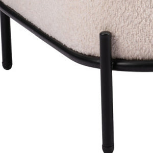 Homeroots 27" Chic White And Black Sherpa Upholstered Side Chair - Stylish Comfort For Any Modern Space   572293