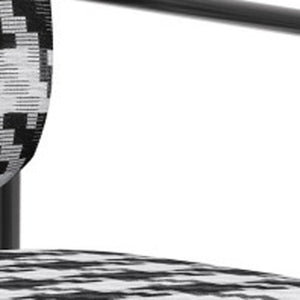 Homeroots 29" Stylish Black And White Upholstered Houndstooth Arm Chair - Durable Comfort For Any Space   572294