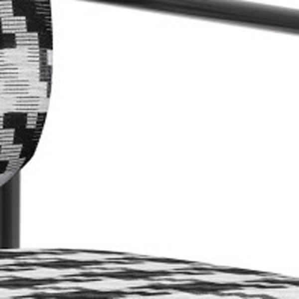 Homeroots 29" Stylish Black And White Upholstered Houndstooth Arm Chair - Durable Comfort For Any Space   572294