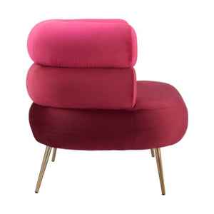 Homeroots 41" Luxurious Red And Gold Velvet Arm Chair - Stylish & Comfortable Upholstered Accent Furniture   572296