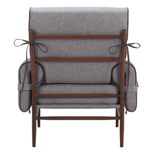 Homeroots 34" Gray And Brown Upholstered Arm Chair - Stylish Comfort With Sturdy Design For Any Room Decor   572297