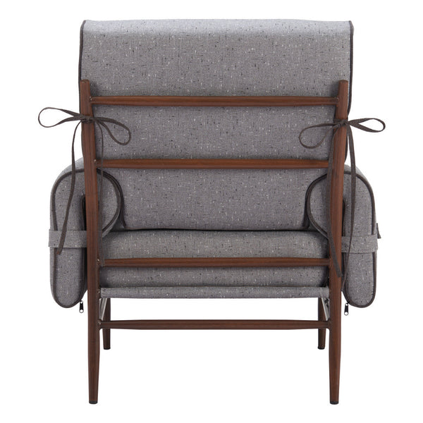 Homeroots 34" Gray And Brown Upholstered Arm Chair - Stylish Comfort With Sturdy Design For Any Room Decor   572297