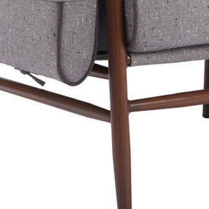 Homeroots 34" Gray And Brown Upholstered Arm Chair - Stylish Comfort With Sturdy Design For Any Room Decor   572297