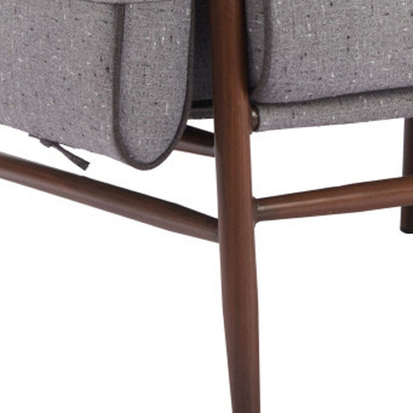 Homeroots 34" Gray And Brown Upholstered Arm Chair - Stylish Comfort With Sturdy Design For Any Room Decor   572297