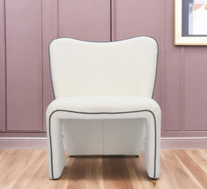 Homeroots 29" Ivory Faux Shearling Side Chair - Stylish Upholstered Accent For Modern Living Spaces!   572298