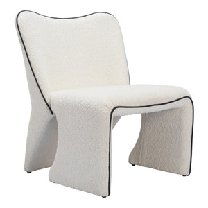 Homeroots 29" Ivory Faux Shearling Side Chair - Stylish Upholstered Accent For Modern Living Spaces!   572298