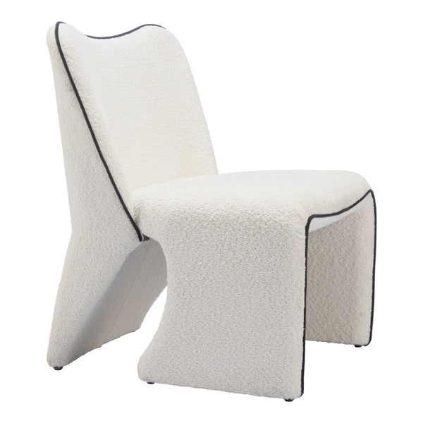 Homeroots 29" Ivory Faux Shearling Side Chair - Stylish Upholstered Accent For Modern Living Spaces!   572298