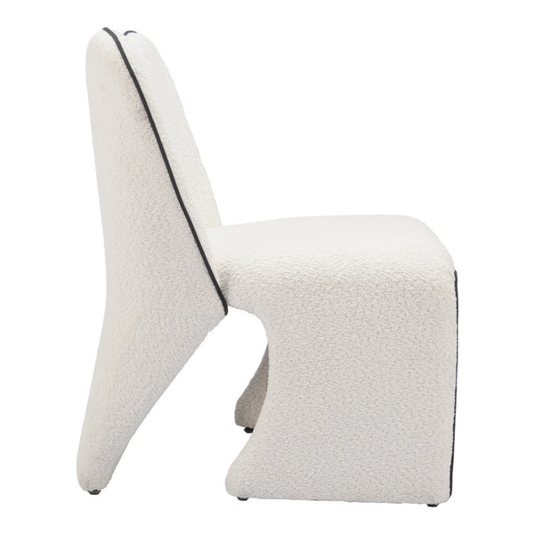 Homeroots 29" Ivory Faux Shearling Side Chair - Stylish Upholstered Accent For Modern Living Spaces!   572298