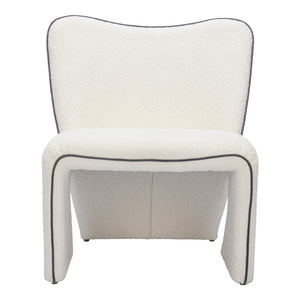Homeroots 29" Ivory Faux Shearling Side Chair - Stylish Upholstered Accent For Modern Living Spaces!   572298