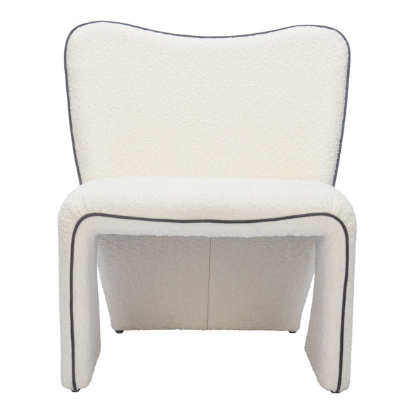 Homeroots 29" Ivory Faux Shearling Side Chair - Stylish Upholstered Accent For Modern Living Spaces!   572298