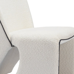 Homeroots 29" Ivory Faux Shearling Side Chair - Stylish Upholstered Accent For Modern Living Spaces!   572298