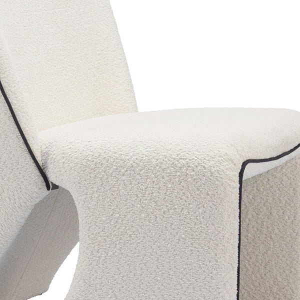 Homeroots 29" Ivory Faux Shearling Side Chair - Stylish Upholstered Accent For Modern Living Spaces!   572298
