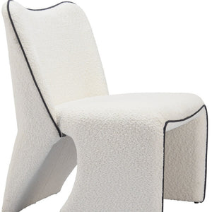 Homeroots 29" Ivory Faux Shearling Side Chair - Stylish Upholstered Accent For Modern Living Spaces!   572298