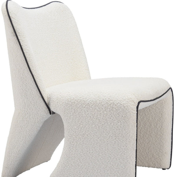Homeroots 29" Ivory Faux Shearling Side Chair - Stylish Upholstered Accent For Modern Living Spaces!   572298