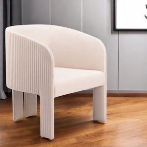 HomeRoots 25" Beige Upholstered Arm Chair - Soft Polyester Comfort, Sturdy Frame, Modern Style for Any Room 572299
