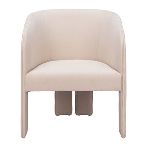 Homeroots 25" Beige Upholstered Arm Chair - Chic Comfort For Living Room, Bedroom, Or Office Décor Upgrade   572299