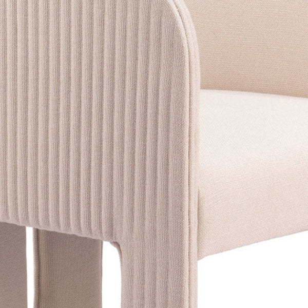 Homeroots 25" Beige Upholstered Arm Chair - Chic Comfort For Living Room, Bedroom, Or Office Décor Upgrade   572299