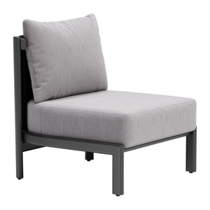 Homeroots 28" Gray And Black Fabric Side Chair - Stylish Accent With Cushioned Comfort And Versatile Slipcover   572300