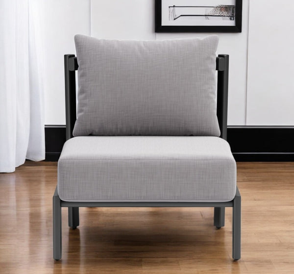 HomeRoots 28" Gray and Black Fabric Side Chair - Modern Design, Durable, Comfortable, and Versatile for Any Space 572300