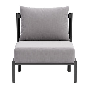 Homeroots 28" Gray And Black Fabric Side Chair - Stylish Accent With Cushioned Comfort And Versatile Slipcover   572300