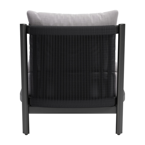 Homeroots 28" Gray And Black Fabric Side Chair - Stylish Accent With Cushioned Comfort And Versatile Slipcover   572300