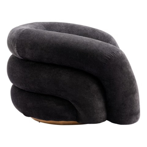 Homeroots 37" Chic Black And Gold Faux Shearling Upholstered Arm Chair – Stylish Comfort For Any Space   572301