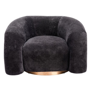 Homeroots 37" Chic Black And Gold Faux Shearling Upholstered Arm Chair – Stylish Comfort For Any Space   572301