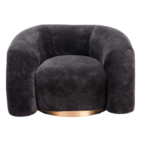 Homeroots 37" Chic Black And Gold Faux Shearling Upholstered Arm Chair – Stylish Comfort For Any Space   572301