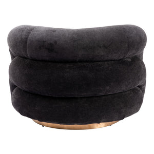 Homeroots 37" Chic Black And Gold Faux Shearling Upholstered Arm Chair – Stylish Comfort For Any Space   572301