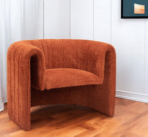 HomeRoots 37" Cozy Burnt Orange Sherpa Tufted Arm Chair – Stylish Accent Seating for Home & Hospitality Spaces 572302